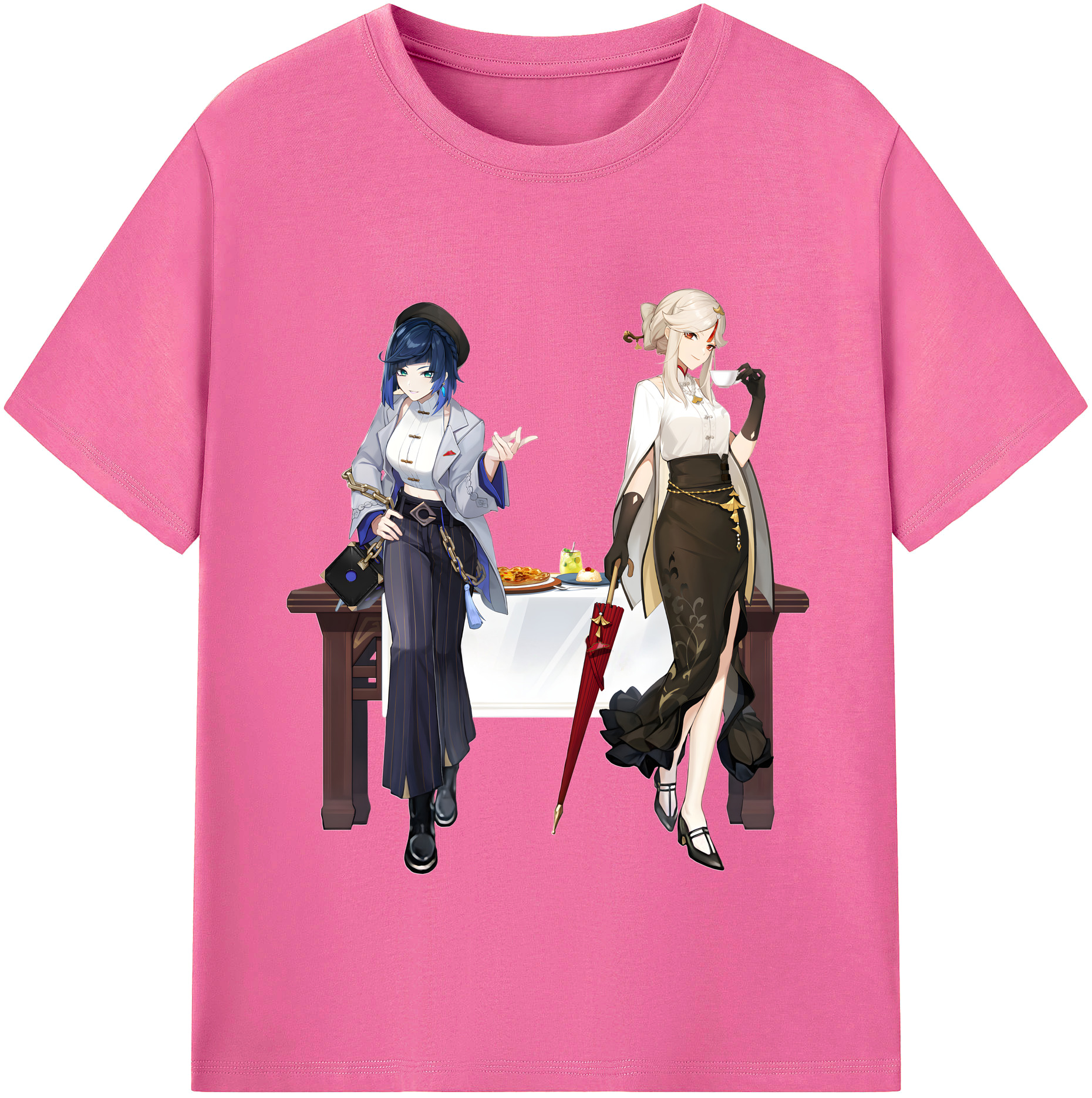 げんし神 夜兰 やらん genshin Yaran レディースカジュアルプリントTシャツ（綿100％）